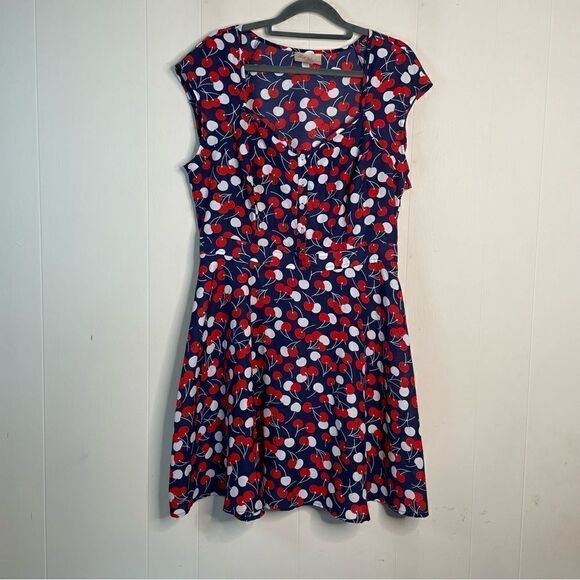 Marilyn Monroe Dresses & Skirts - Marilyn Monroe Retro Cherry Dress Patriotic Size L